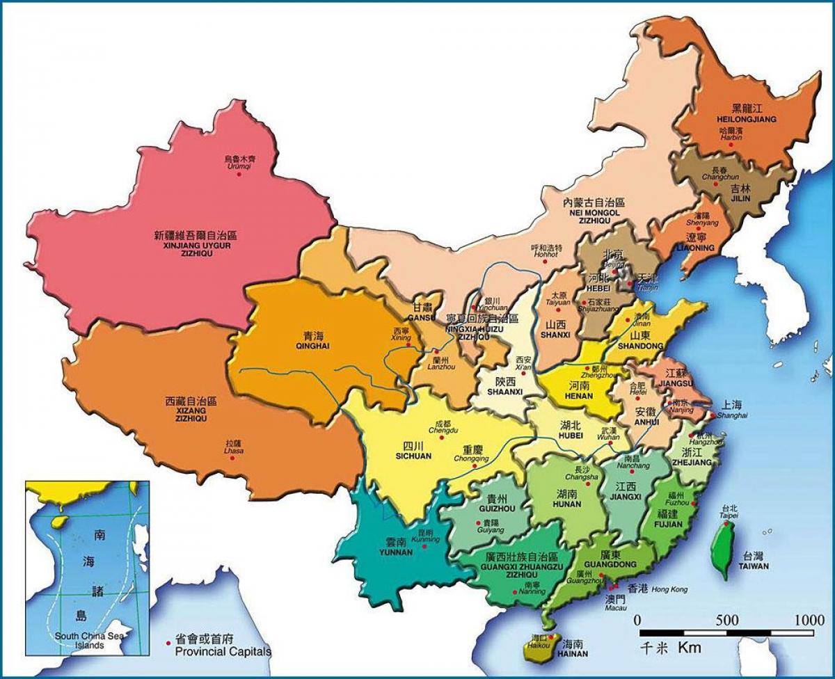 карта провінцій Китаю