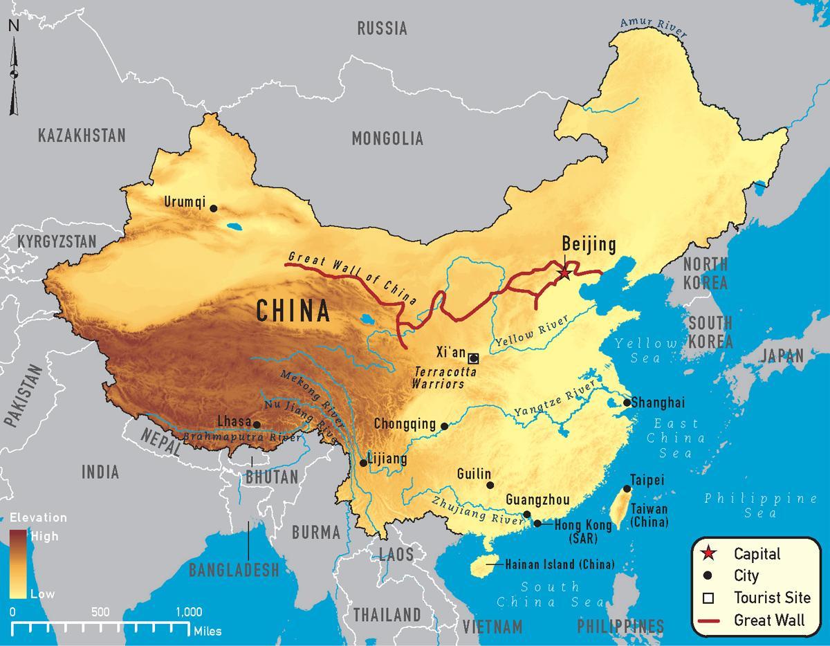 карта Китаю