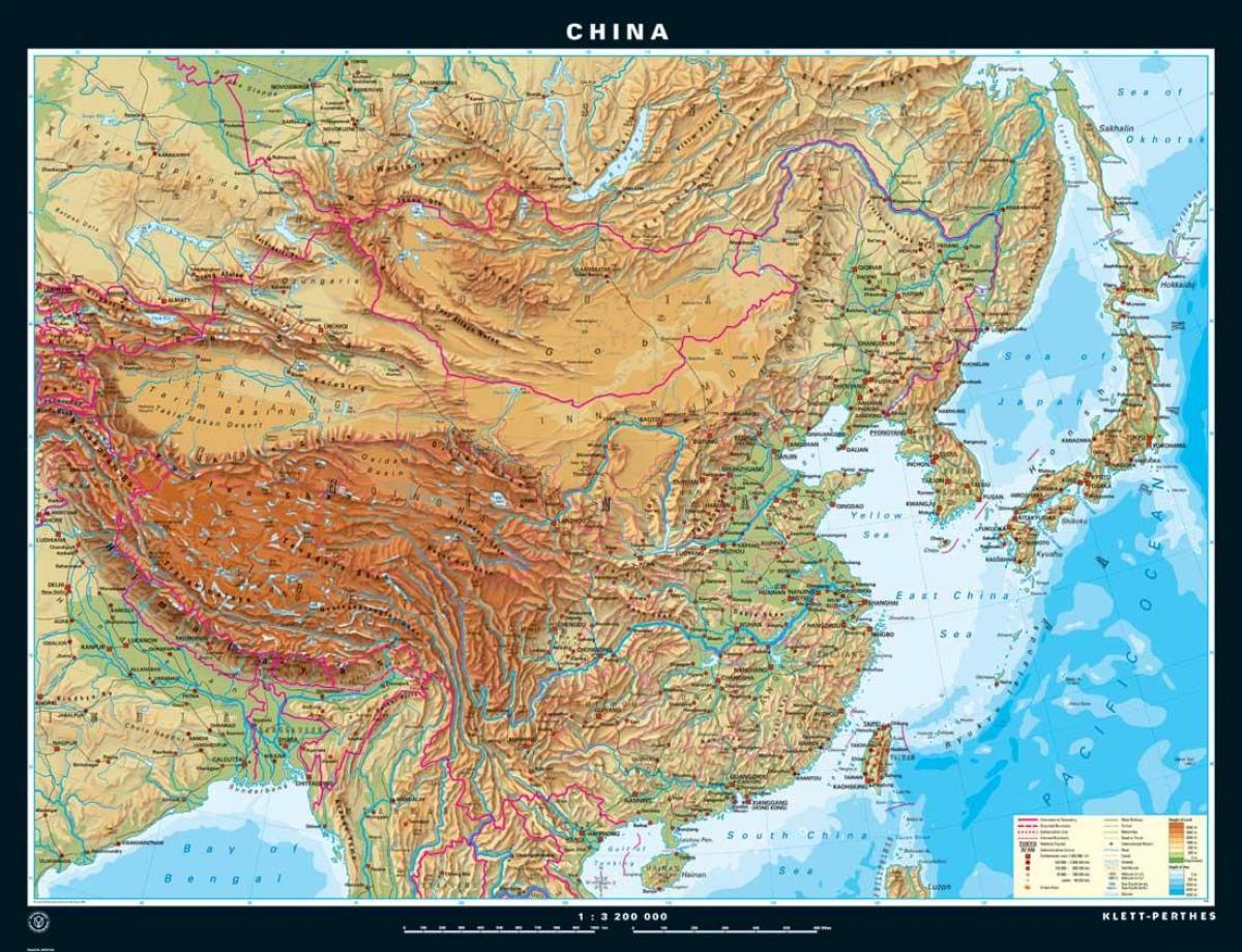 фізико-географічні карти Китаю