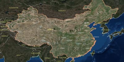 Супутниковій карті Китаю