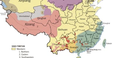 Мовою карта Китаю