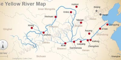 Китай карту жовтої ріки