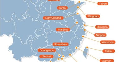 Карта китайських портах