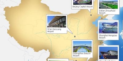 Карта Китаю аеропортів