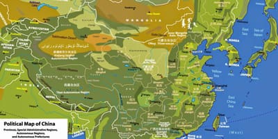 Фізична географія карта Китаю