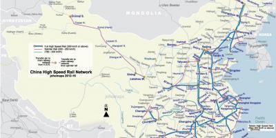 Високошвидкісної залізниці Китаю на карті